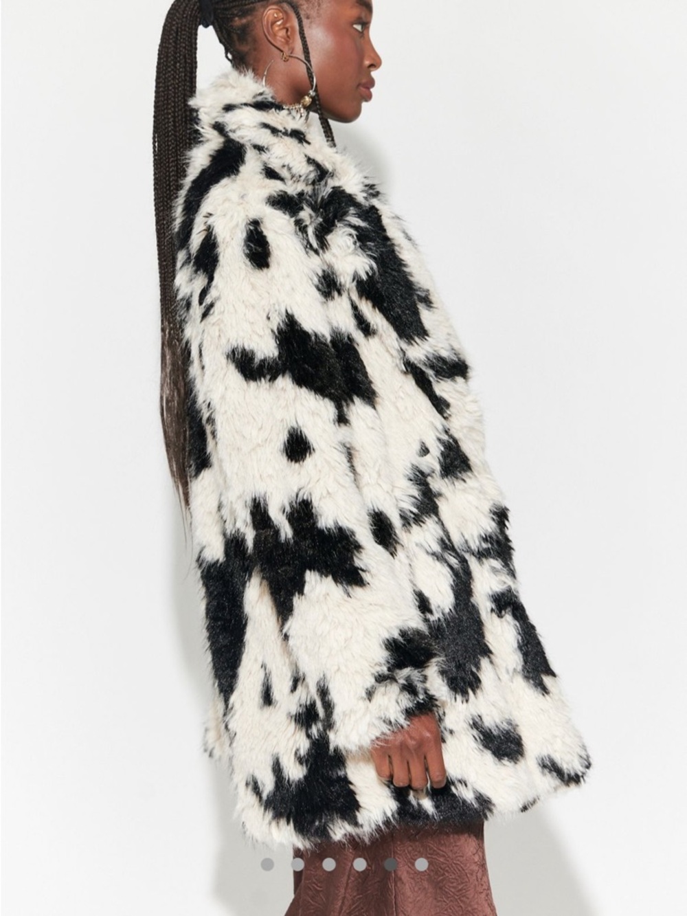 Free People Two-Tone Black & Cream Faux Fur Teddy Jacket - Picture 9 of 9